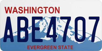 WA license plate ABE4707
