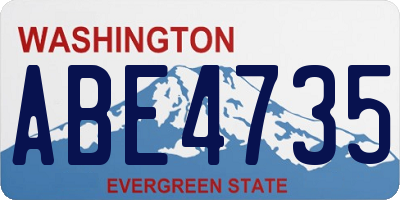 WA license plate ABE4735