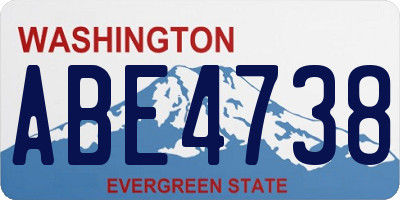WA license plate ABE4738