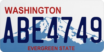 WA license plate ABE4749