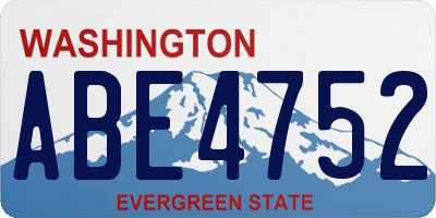 WA license plate ABE4752