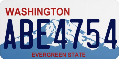 WA license plate ABE4754