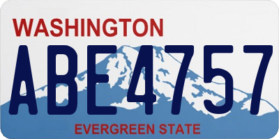 WA license plate ABE4757