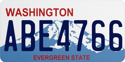 WA license plate ABE4766