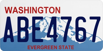 WA license plate ABE4767