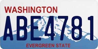 WA license plate ABE4781