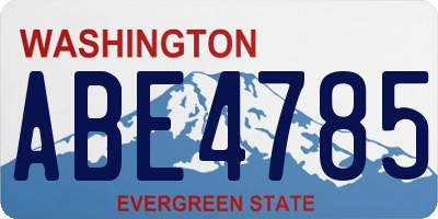 WA license plate ABE4785