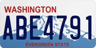 WA license plate ABE4791