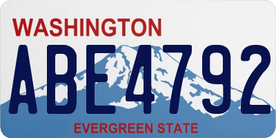 WA license plate ABE4792