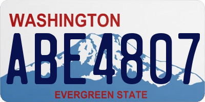 WA license plate ABE4807