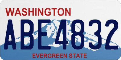 WA license plate ABE4832