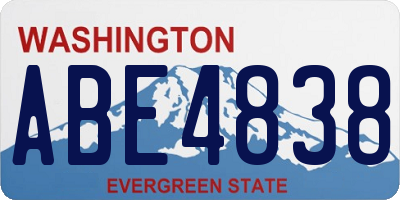 WA license plate ABE4838