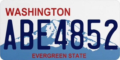 WA license plate ABE4852