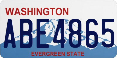 WA license plate ABE4865