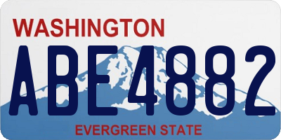 WA license plate ABE4882