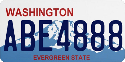 WA license plate ABE4888