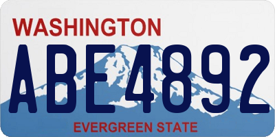 WA license plate ABE4892