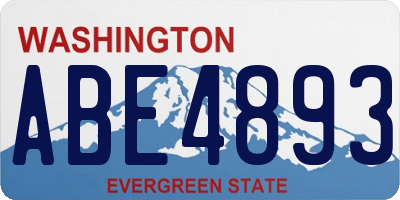WA license plate ABE4893