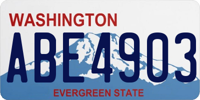 WA license plate ABE4903