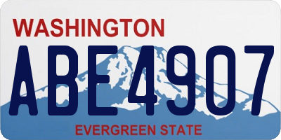 WA license plate ABE4907