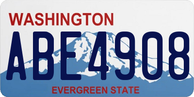WA license plate ABE4908
