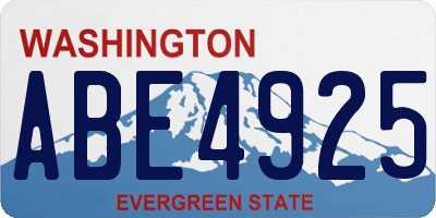 WA license plate ABE4925