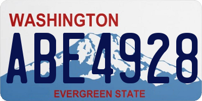 WA license plate ABE4928