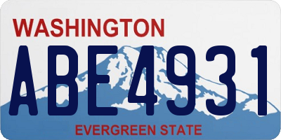 WA license plate ABE4931