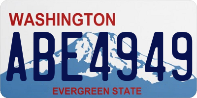 WA license plate ABE4949