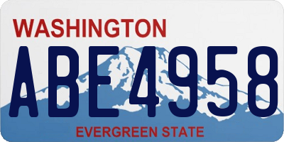 WA license plate ABE4958