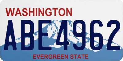 WA license plate ABE4962