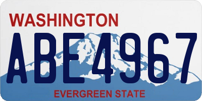 WA license plate ABE4967