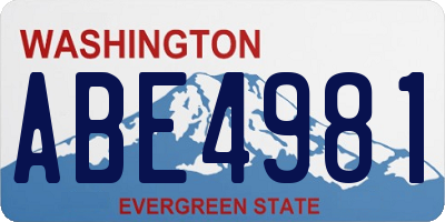 WA license plate ABE4981