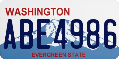 WA license plate ABE4986