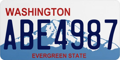 WA license plate ABE4987