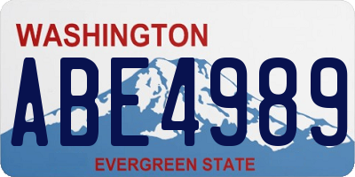 WA license plate ABE4989