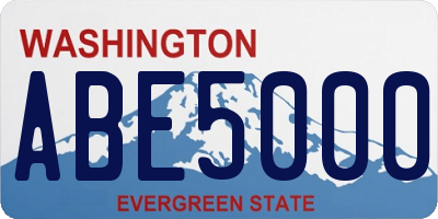 WA license plate ABE5000