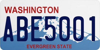 WA license plate ABE5001