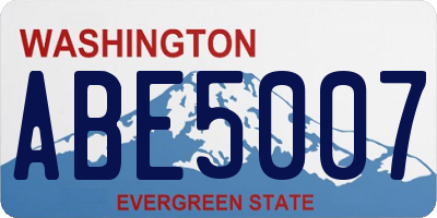 WA license plate ABE5007