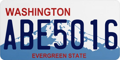 WA license plate ABE5016