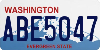 WA license plate ABE5047