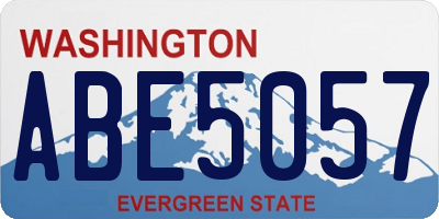 WA license plate ABE5057