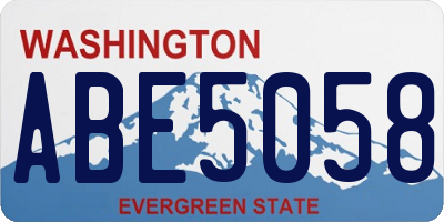 WA license plate ABE5058