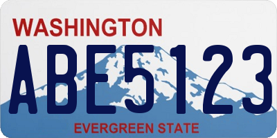 WA license plate ABE5123
