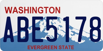 WA license plate ABE5178