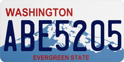 WA license plate ABE5205