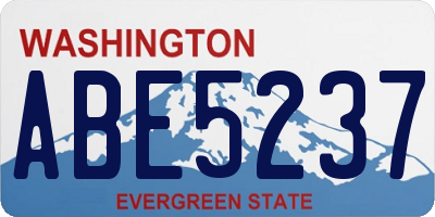 WA license plate ABE5237