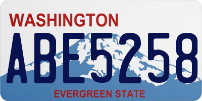 WA license plate ABE5258