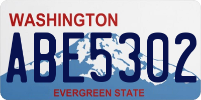 WA license plate ABE5302