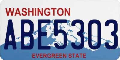 WA license plate ABE5303